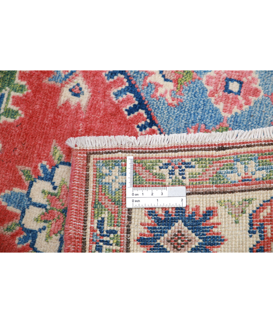 Kazak 3'3'' X 4'8'' Hand-Knotted Wool Rug 3'3'' x 4'8'' (98 X 140) / Red / Ivory