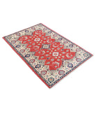 Kazak 3'2'' X 4'7'' Hand-Knotted Wool Rug 3'2'' x 4'7'' (95 X 138) / Red / Ivory