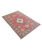 Kazak 3'2'' X 4'8'' Hand-Knotted Wool Rug 3'2'' x 4'8'' (95 X 140) / Red / Ivory