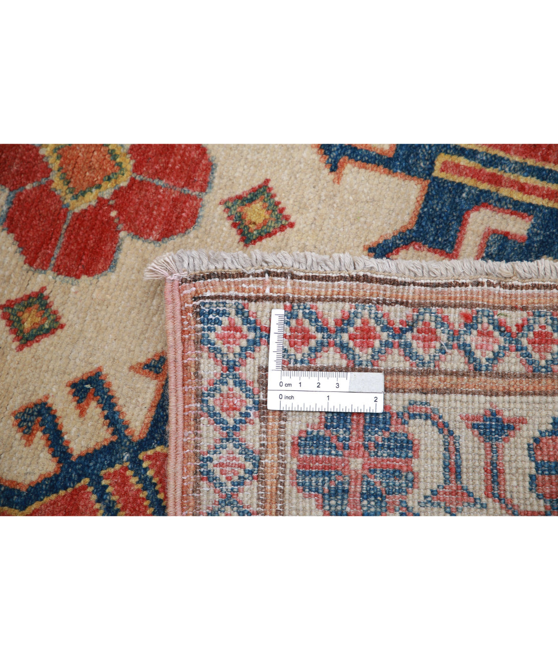 Kazak 3'2'' X 4'8'' Hand-Knotted Wool Rug 3'2'' x 4'8'' (95 X 140) / Red / Ivory