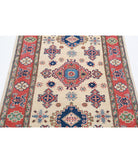 Kazak 3'1'' X 4'10'' Hand-Knotted Wool Rug 3'1'' x 4'10'' (93 X 145) / Ivory / Red