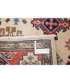 Kazak 3'1'' X 4'10'' Hand-Knotted Wool Rug 3'1'' x 4'10'' (93 X 145) / Ivory / Red