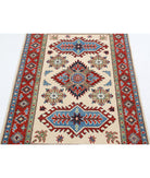 Kazak 3'4'' X 4'10'' Hand-Knotted Wool Rug 3'4'' x 4'10'' (100 X 145) / Ivory / Red