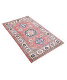 Kazak 3'1'' X 5'2'' Hand-Knotted Wool Rug 3'1'' x 5'2'' (93 X 155) / Red / Ivory