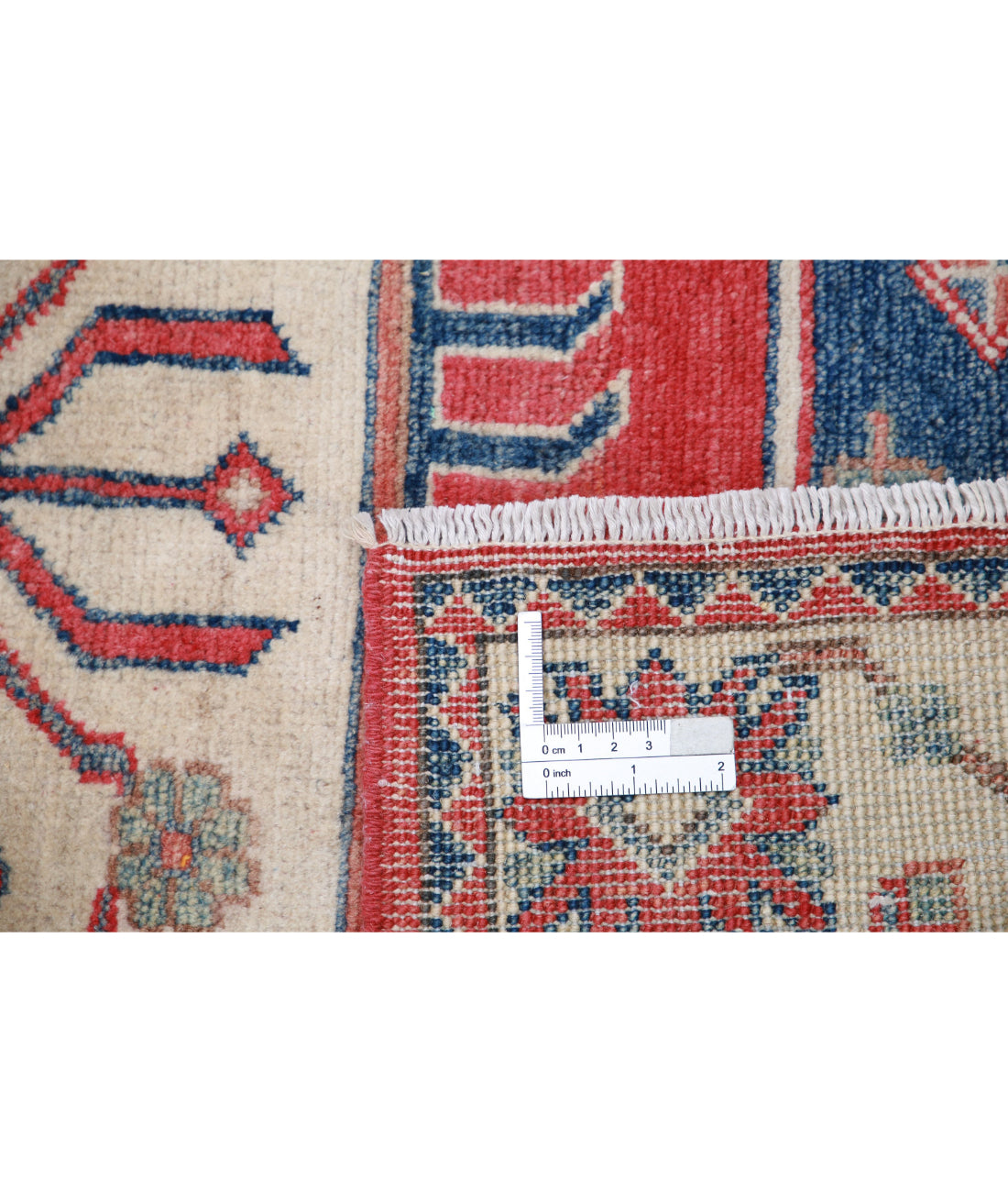 Kazak 3'3'' X 4'8'' Hand-Knotted Wool Rug 3'3'' x 4'8'' (98 X 140) / Red / Ivory