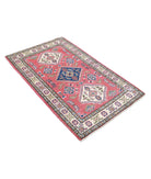 Kazak 3'0'' X 5'0'' Hand-Knotted Wool Rug 3'0'' x 5'0'' (90 X 150) / Red / Ivory