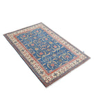 Kazak 3'2'' X 4'9'' Hand-Knotted Wool Rug 3'2'' x 4'9'' (95 X 143) / Blue / Ivory