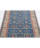 Kazak 3'2'' X 4'9'' Hand-Knotted Wool Rug 3'2'' x 4'9'' (95 X 143) / Blue / Ivory