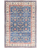 Kazak 3'2'' X 4'9'' Hand-Knotted Wool Rug 3'2'' x 4'9'' (95 X 143) / Blue / Ivory