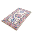 Kazak 2'10'' X 4'11'' Hand-Knotted Wool Rug 2'10'' x 4'11'' (85 X 148) / Ivory / Red