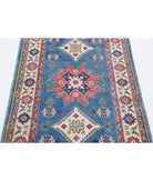 Kazak 3'2'' X 4'10'' Hand-Knotted Wool Rug 3'2'' x 4'10'' (95 X 145) / Blue / Ivory