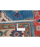 Kazak 3'2'' X 4'10'' Hand-Knotted Wool Rug 3'2'' x 4'10'' (95 X 145) / Blue / Ivory