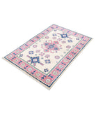 Kazak 3'2'' X 4'9'' Hand-Knotted Wool Rug 3'2'' x 4'9'' (95 X 143) / Ivory / Red