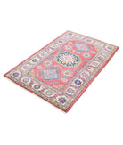 Kazak 3'0'' X 4'8'' Hand-Knotted Wool Rug 3'0'' x 4'8'' (90 X 140) / Red / Ivory