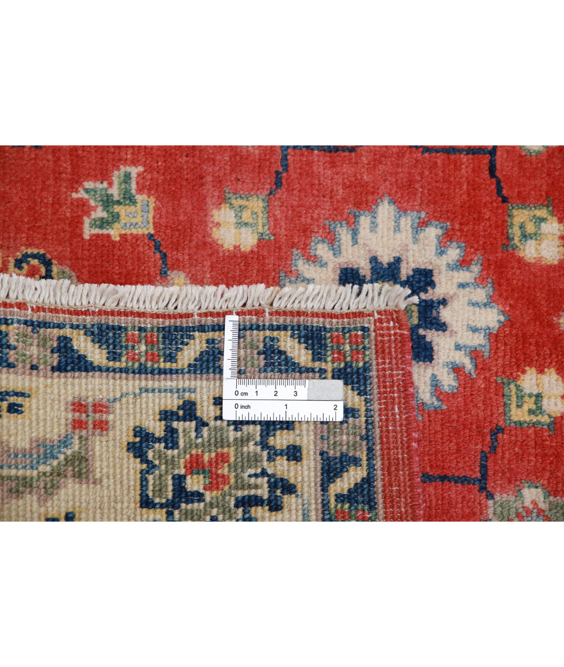 Kazak 3'4'' X 4'9'' Hand-Knotted Wool Rug 3'4'' x 4'9'' (100 X 143) / Red / Ivory