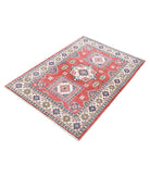 Kazak 3'4'' X 4'9'' Hand-Knotted Wool Rug 3'4'' x 4'9'' (100 X 143) / Red / Ivory