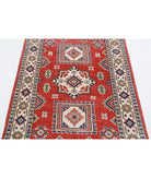 Kazak 3'4'' X 4'9'' Hand-Knotted Wool Rug 3'4'' x 4'9'' (100 X 143) / Red / Ivory