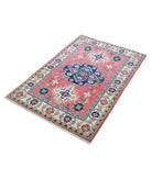 Kazak 3'2'' X 4'8'' Hand-Knotted Wool Rug 3'2'' x 4'8'' (95 X 140) / Red / Ivory