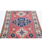 Kazak 3'2'' X 4'8'' Hand-Knotted Wool Rug 3'2'' x 4'8'' (95 X 140) / Red / Ivory