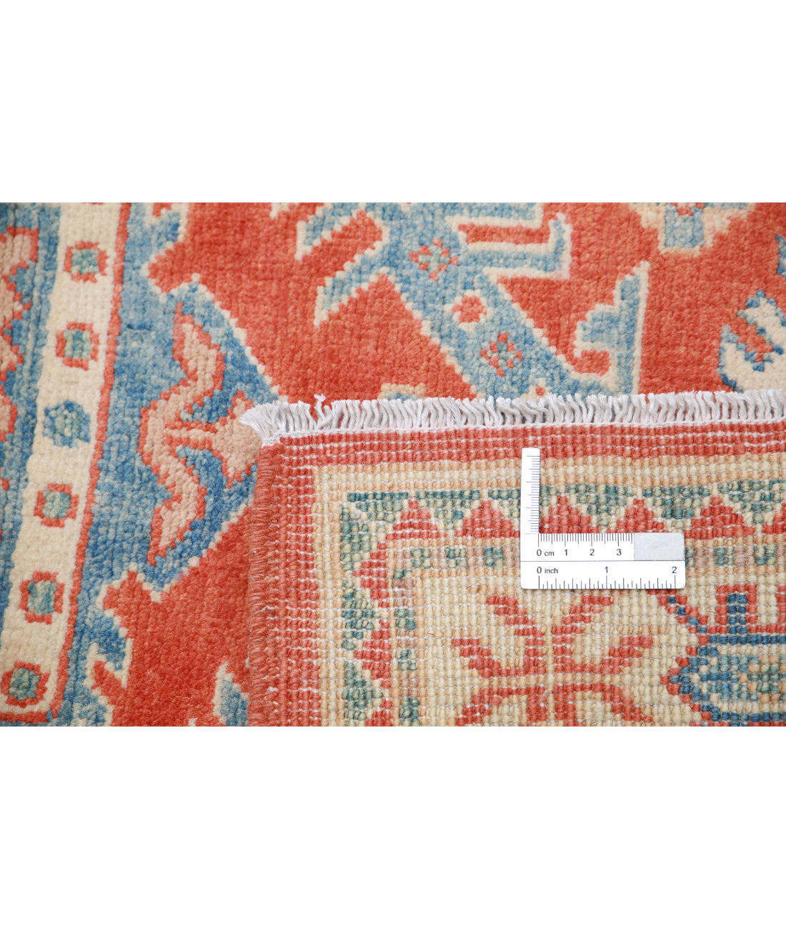 Kazak 3'3'' X 4'10'' Hand-Knotted Wool Rug 3'3'' x 4'10'' (98 X 145) / Red / Ivory