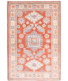 Kazak 3'3'' X 4'10'' Hand-Knotted Wool Rug 3'3'' x 4'10'' (98 X 145) / Red / Ivory