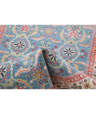 Kazak 3'2'' X 4'5'' Hand-Knotted Wool Rug 3'2'' x 4'5'' (95 X 133) / Blue / Ivory