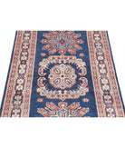 Kazak 3'0'' X 4'10'' Hand-Knotted Wool Rug 3'0'' x 4'10'' (90 X 145) / Blue / Ivory