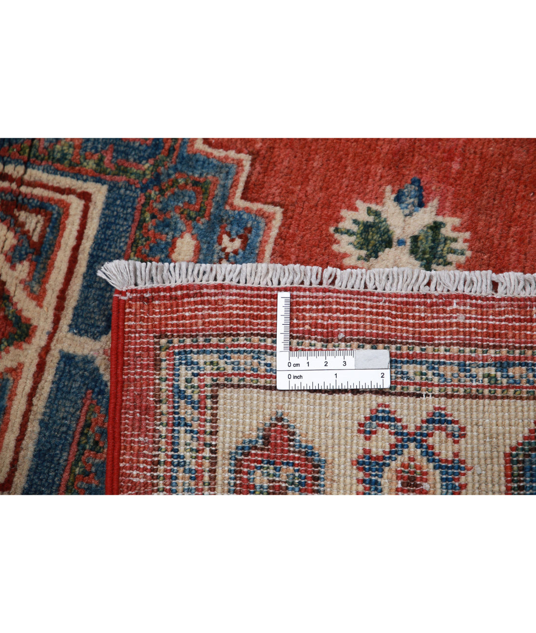 Kazak 3'2'' X 4'11'' Hand-Knotted Wool Rug 3'2'' x 4'11'' (95 X 148) / Red / Ivory