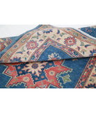 Kazak 3'2'' X 4'10'' Hand-Knotted Wool Rug 3'2'' x 4'10'' (95 X 145) / Blue / Ivory