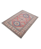 Kazak 4'0'' X 5'4'' Hand-Knotted Wool Rug 4'0'' x 5'4'' (120 X 160) / Red / Ivory