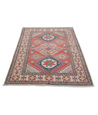 Kazak 4'0'' X 5'4'' Hand-Knotted Wool Rug 4'0'' x 5'4'' (120 X 160) / Red / Ivory