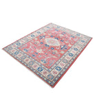 Kazak 5'0'' X 6'4'' Hand-Knotted Wool Rug 5'0'' x 6'4'' (150 X 190) / Red / Ivory