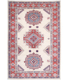 Kazak 6'3'' X 9'4'' Hand-Knotted Wool Rug 6'3'' x 9'4'' (188 X 280) / Ivory / Red