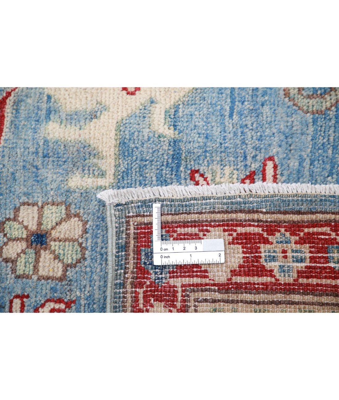 Kazak 4'10'' X 6'7'' Hand-Knotted Wool Rug 4'10'' x 6'7'' (145 X 198) / Blue / Ivory