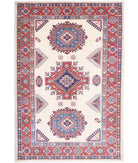 Kazak 6'0'' X 8'11'' Hand-Knotted Wool Rug 6'0'' x 8'11'' (180 X 268) / Ivory / Red