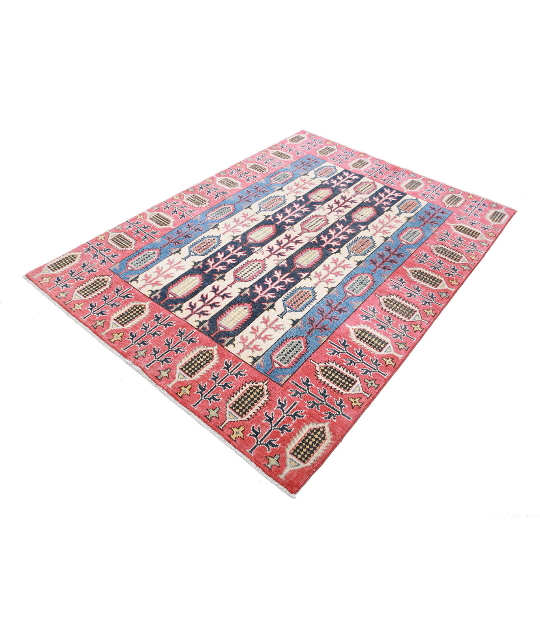 Kazak 4'11'' X 6'7'' Hand-Knotted Wool Rug 4'11'' x 6'7'' (148 X 198) / Multi / Red