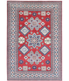 Kazak 6'8'' X 9'10'' Hand-Knotted Wool Rug 6'8'' x 9'10'' (200 X 295) / Red / Ivory