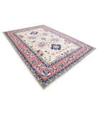 Kazak 8'6'' X 11'8'' Hand-Knotted Wool Rug 8'6'' x 11'8'' (255 X 350) / Ivory / Red