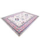 Kazak 8'6'' X 11'8'' Hand-Knotted Wool Rug 8'6'' x 11'8'' (255 X 350) / Ivory / Red