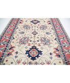 Kazak 8'6'' X 11'8'' Hand-Knotted Wool Rug 8'6'' x 11'8'' (255 X 350) / Ivory / Red