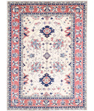 Kazak 8'6'' X 11'8'' Hand-Knotted Wool Rug 8'6'' x 11'8'' (255 X 350) / Ivory / Red