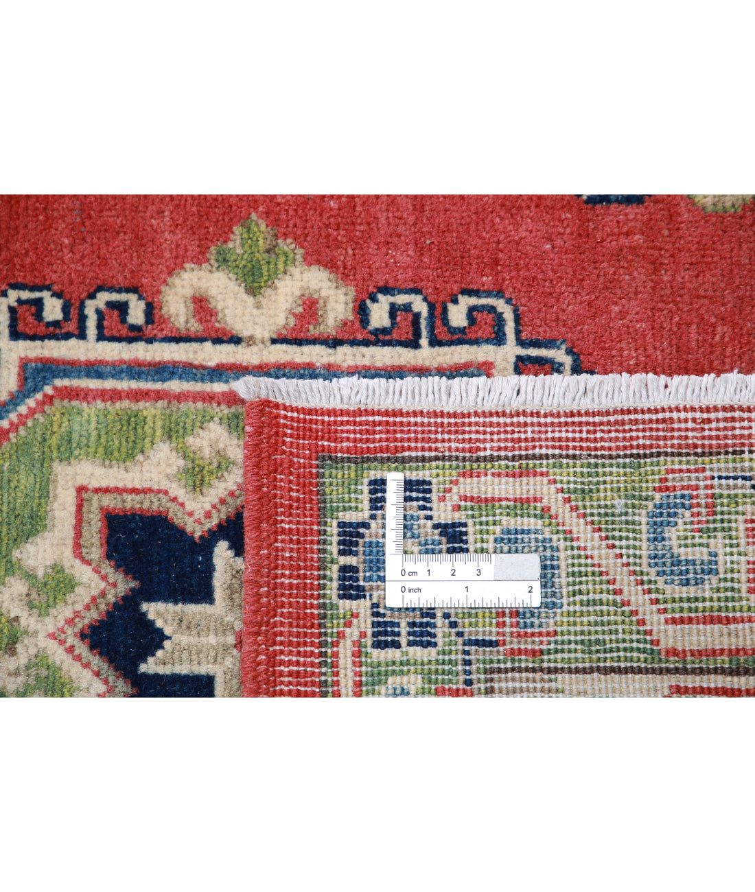 Kazak 9'1'' X 11'8'' Hand-Knotted Wool Rug 9'1'' x 11'8'' (273 X 350) / Red / Ivory