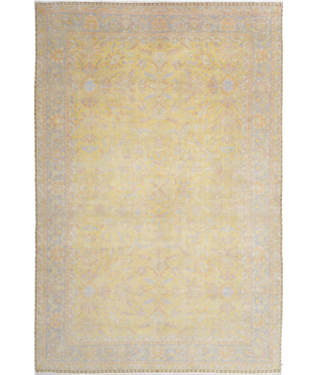Agra 12'0'' X 18'2'' Hand-Knotted Wool Rug 12'0'' x 18'2'' (268 X 350) / Gold / Grey