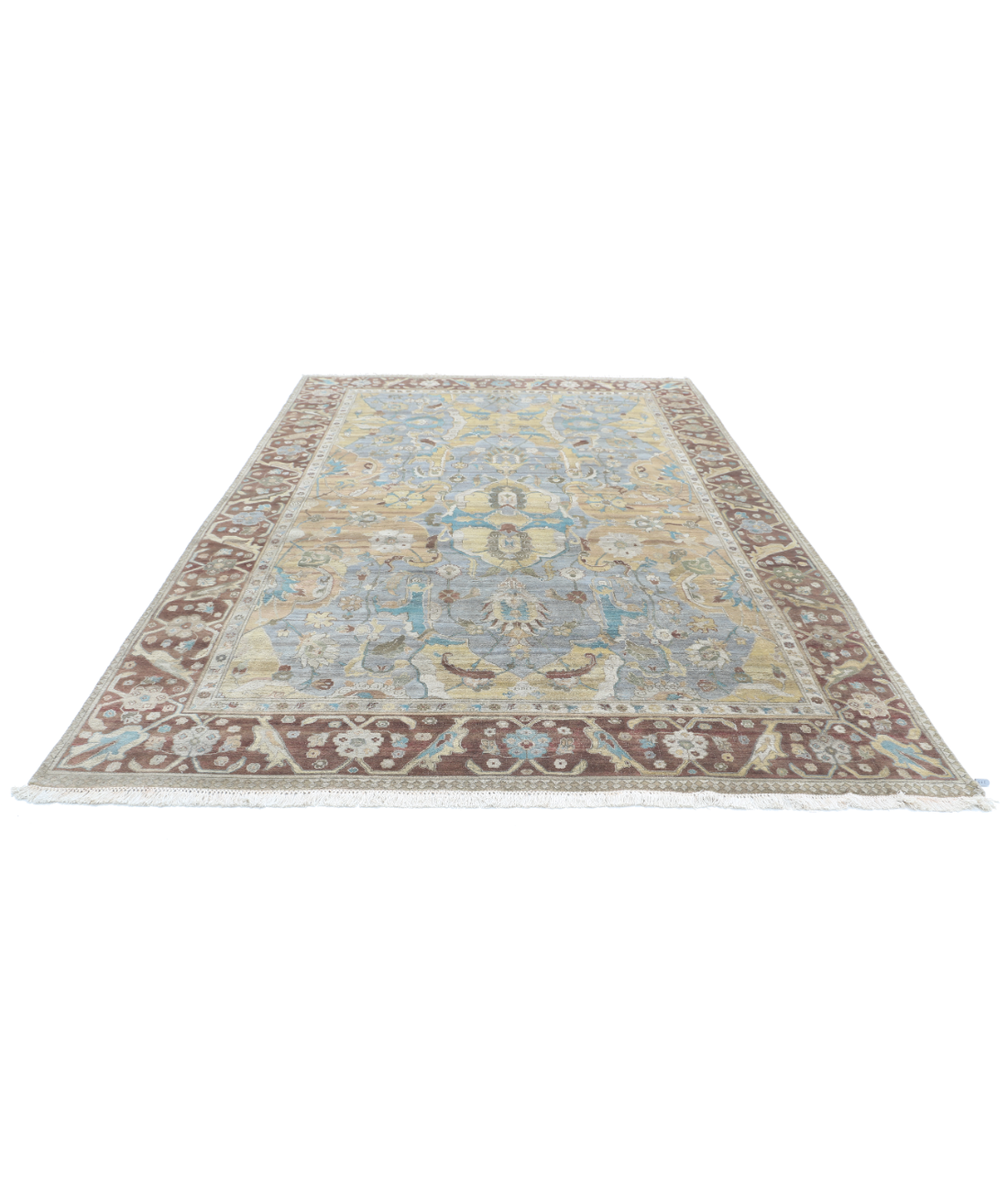 Agra 8'1'' X 11'4'' Hand-Knotted Wool Rug 8'1'' x 11'4'' (268 X 363) / Grey / Brown