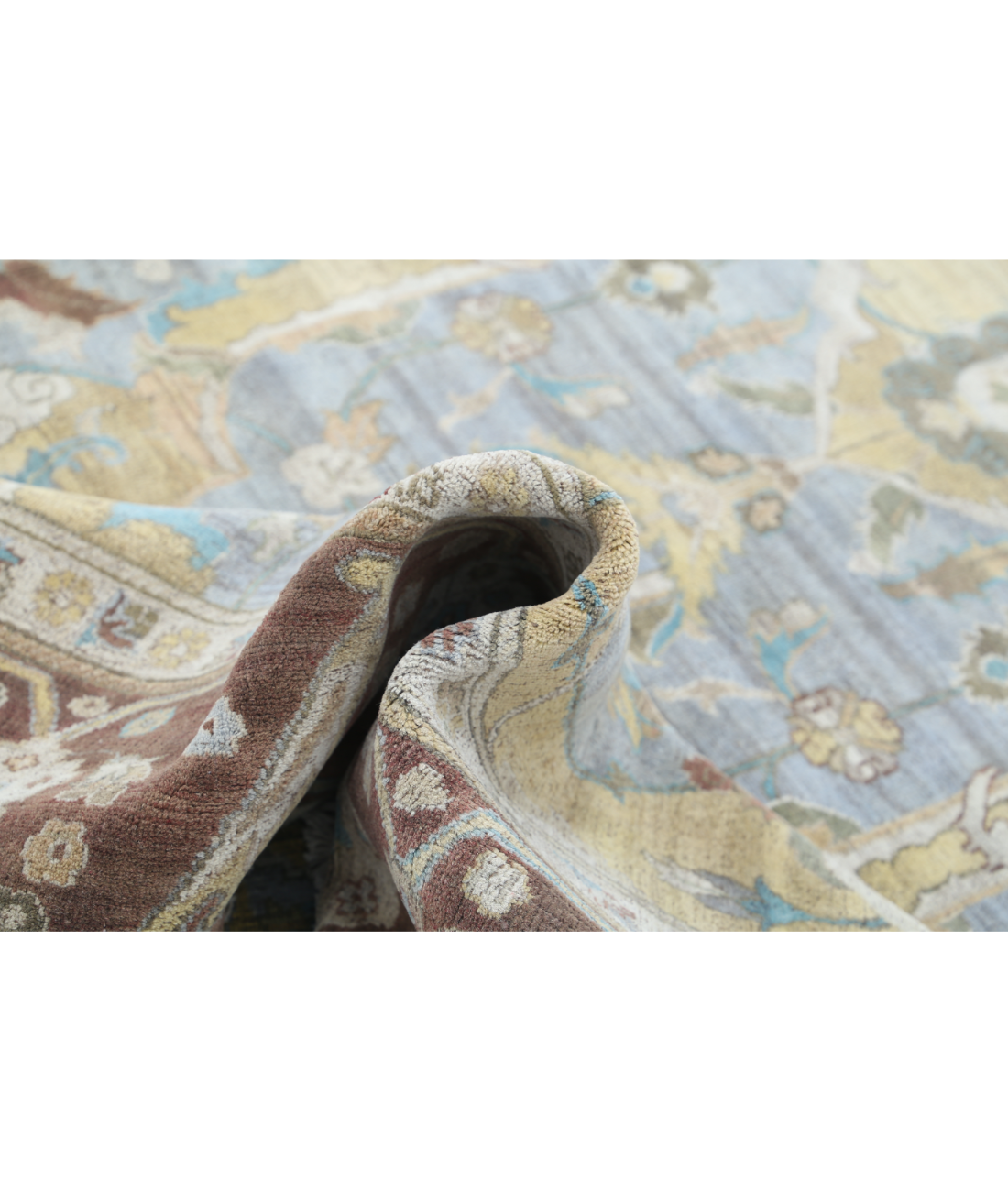 Agra 8'1'' X 11'4'' Hand-Knotted Wool Rug 8'1'' x 11'4'' (268 X 363) / Grey / Brown