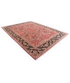 Agra 9'5'' X 12'5'' Hand-Knotted Wool Rug 9'5'' x 12'5'' (75 X 580) / Red / Black