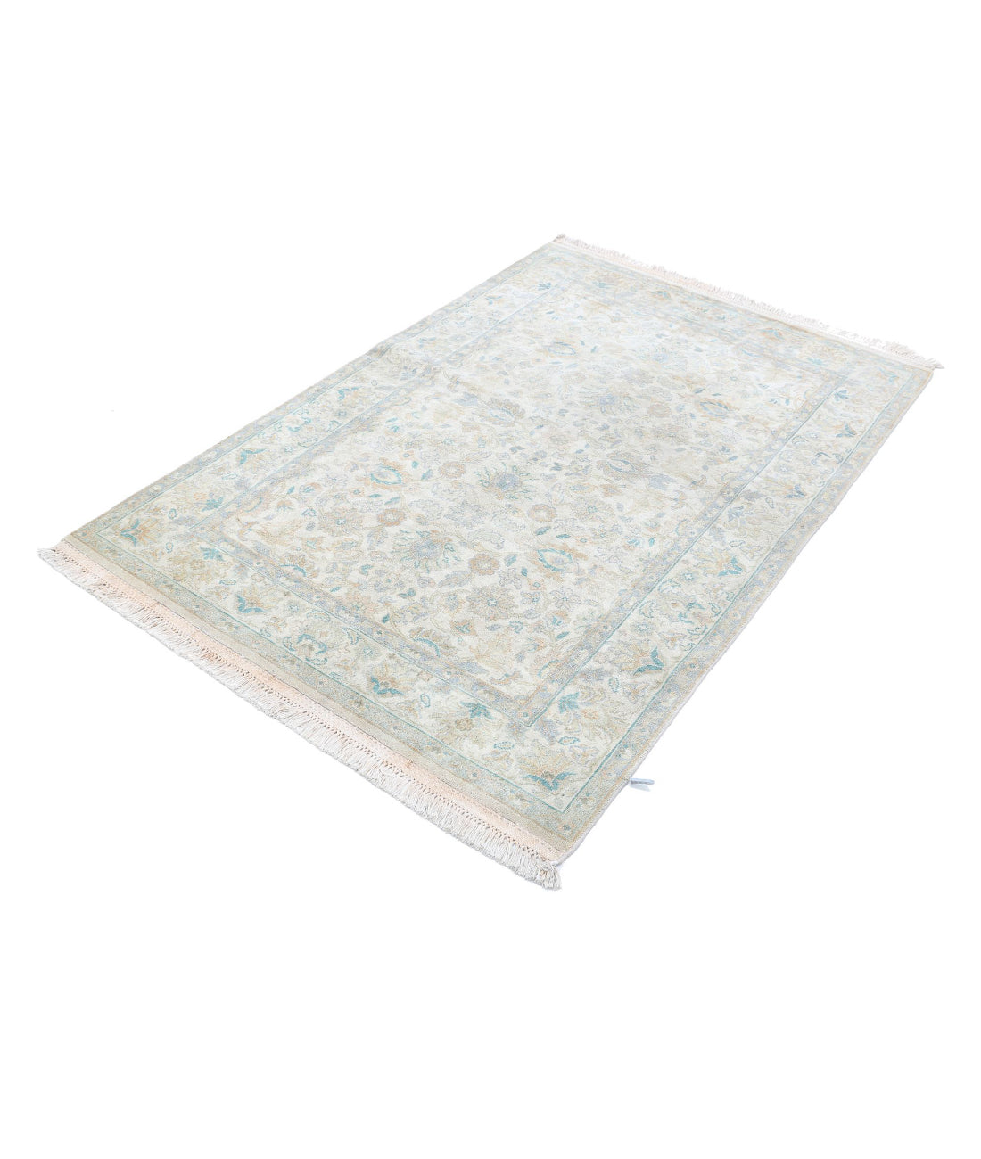 Agra 3'11'' X 6'0'' Hand-Knotted Wool Rug 3'11'' x 6'0'' (75 X 303) / Ivory / Grey