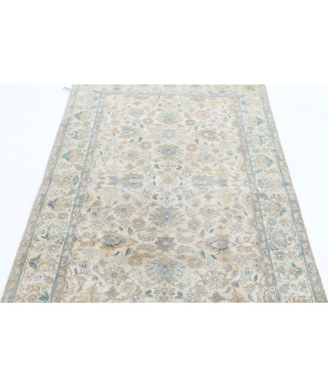 Agra 3'11'' X 6'0'' Hand-Knotted Wool Rug 3'11'' x 6'0'' (75 X 303) / Ivory / Grey