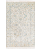 Agra 3'11'' X 6'0'' Hand-Knotted Wool Rug 3'11'' x 6'0'' (75 X 303) / Ivory / Grey