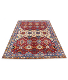 Agra 5'0'' X 7'0'' Hand-Knotted Wool Rug 5'0'' x 7'0'' (60 X 123) / Red / Blue